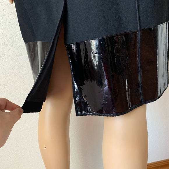 Etcetera Black Wool with Patent Leather Dress - Picture 5 of 9